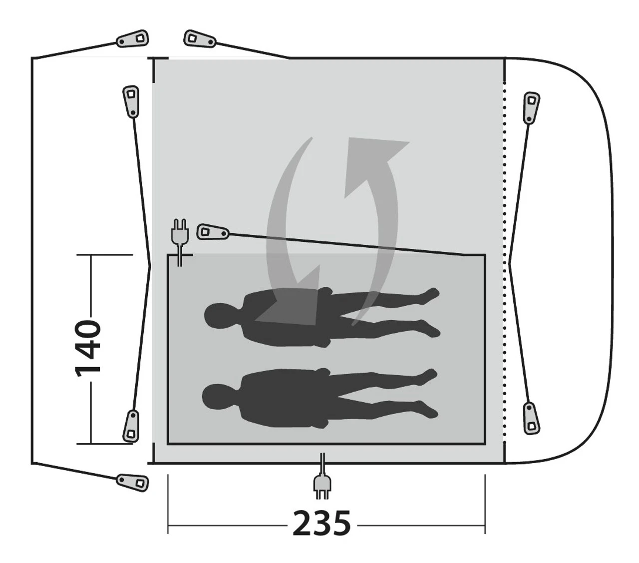 Outwell Inner Tent For Newburg 260 & Parkville 260SA 7 Outwell Inner Tent For Newburg 260 & Parkville 260SA - Image 5