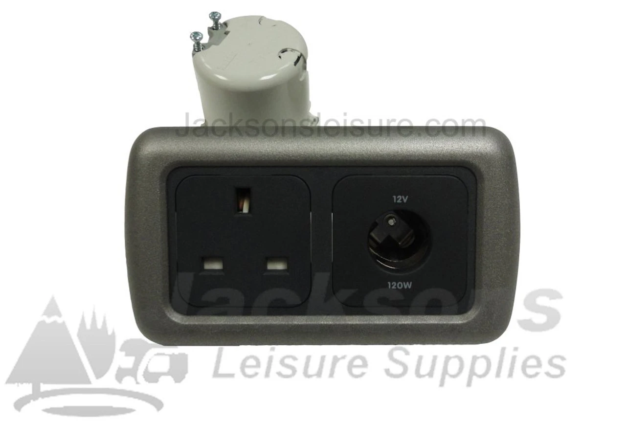 CBE 3 Pin & 12v Auto Socket With Twin Support & Frame 3 CBE 3 Pin & 12v Auto Socket With Twin Support & Frame