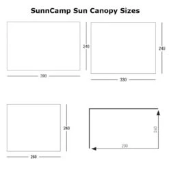 SunnCamp Swift Sun Canopy Caravan Porch -Family Camp Gear Store Combined dimensions 91023.1670585301