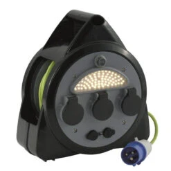 Outwell Mensa Mains Camping Roller Hook Up Kit With USB & Light