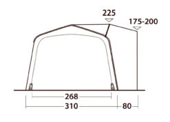 Outwell Jonesville 290SA Flex Drive Away Awning -Family Camp Gear Store dimensions4 37523.1661854644