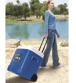 Igloo 60 Quart Ice Cube 90 Can Wheeled Cool Box -Family Camp Gear Store igloo ice cube 60 qt roller walking 21583.1425378197