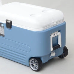 Igloo MaxCold 60 Roller Cool Box Wheeled Ice Chest -Family Camp Gear Store maxcold 60 quart drain wheels 91414.1425296384