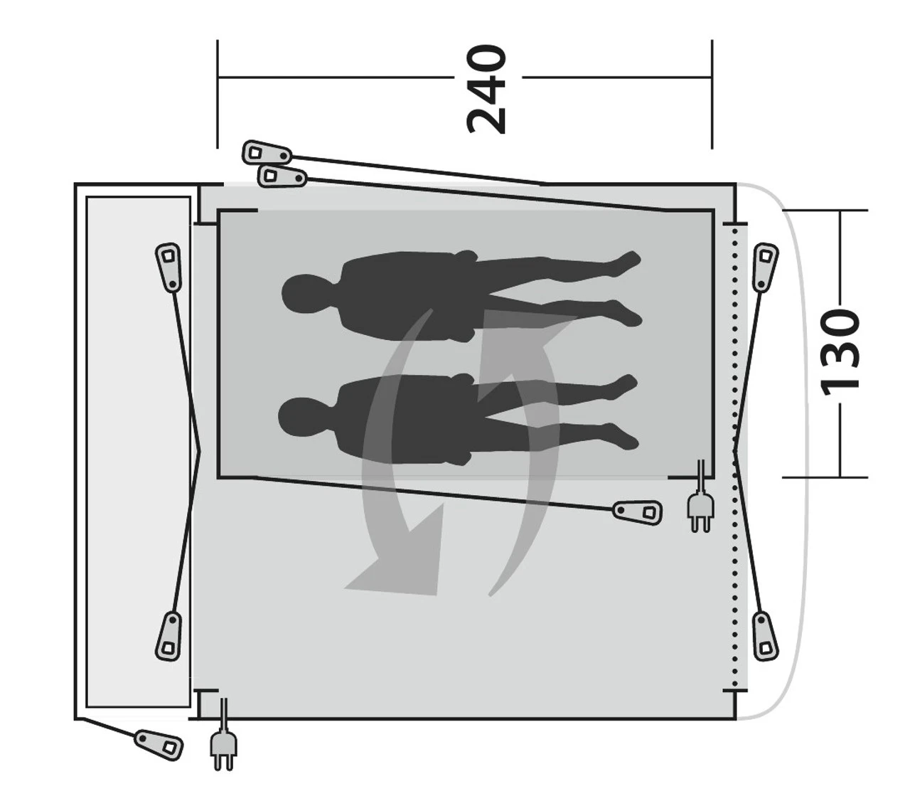 Outwell Inner Tent For Milestone Bremburg Linnburg & Starville Awnings 4 Outwell Inner Tent For Milestone Bremburg Linnburg & Starville Awnings - Image 2