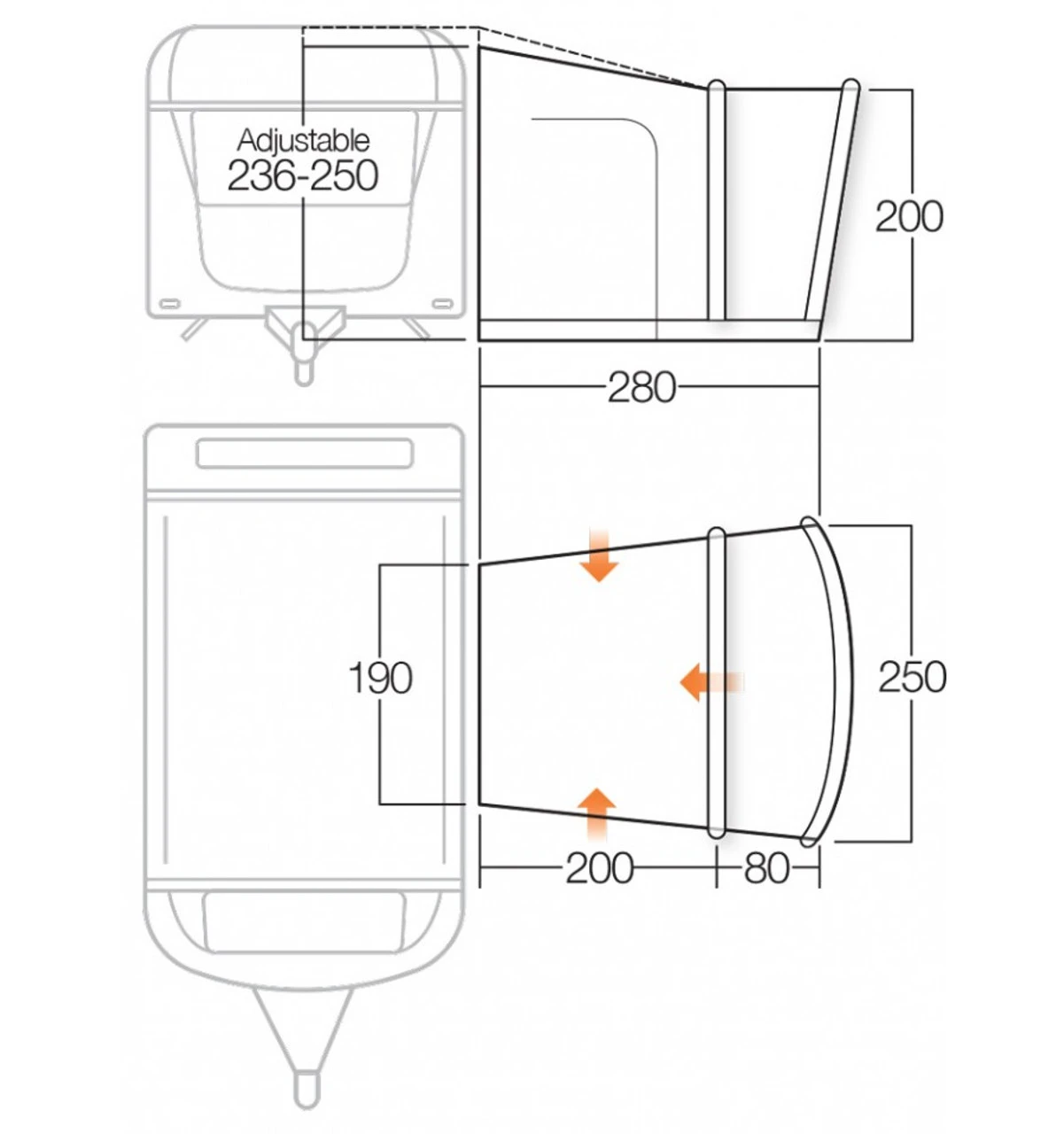 Vango Sonoma II 350cm Air Caravan Motorhome Awning 8 Vango Sonoma II 350cm Air Caravan Motorhome Awning - Image 6