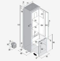 Vitrifrigo SLIM150 Motorhome & Marine Fridge Freezer 12/24 Volts -Family Camp Gear Store vitrifrigo dp144 slim150 dimensions 59107.1526513480